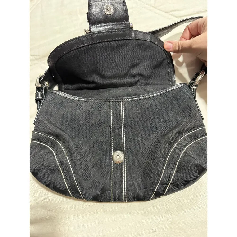 VTG Y2K Coach Soho Mini Signature H0651 10296 Black Shoulder Bag Purse Clean